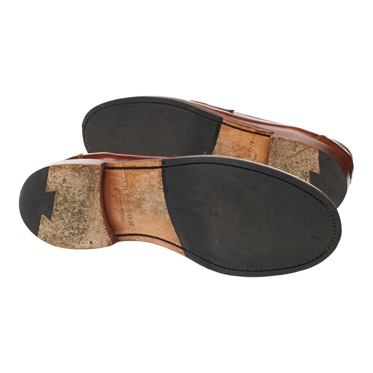 'Epsom' Brown Leather Loafers UK 10.5 E