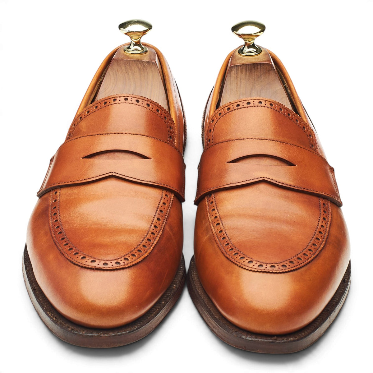 Peal & Co. Tan Brown Leather Loafers UK 7.5 US 8.5 D