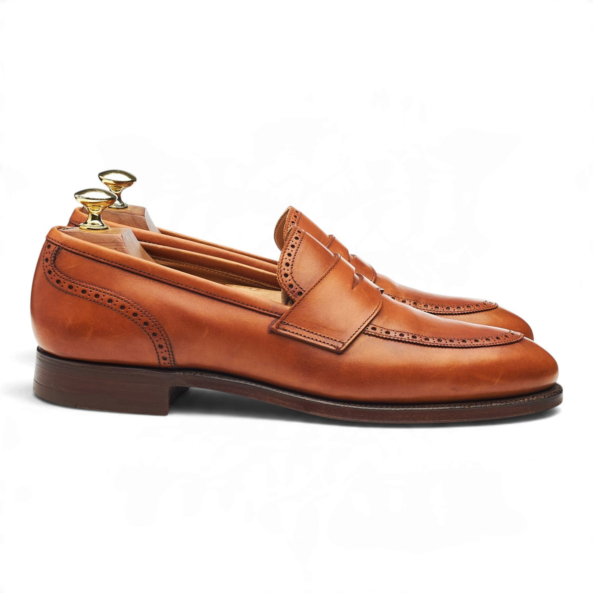Peal & Co. Tan Brown Leather Loafers UK 7.5 US 8.5 D