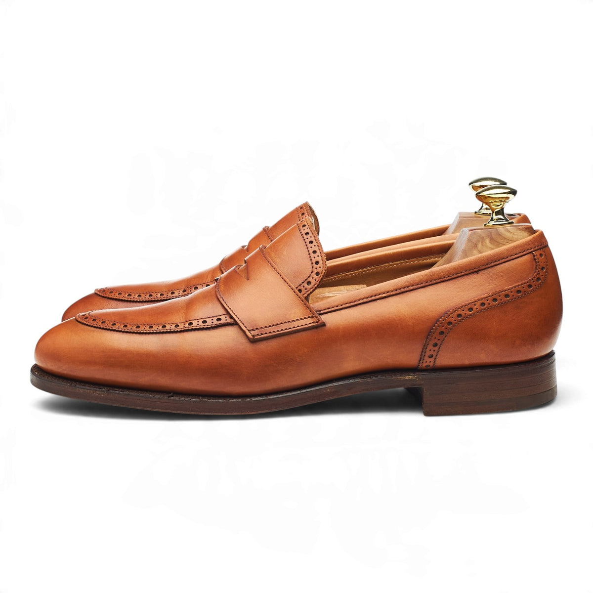 Peal & Co. Tan Brown Leather Loafers UK 7.5 US 8.5 D