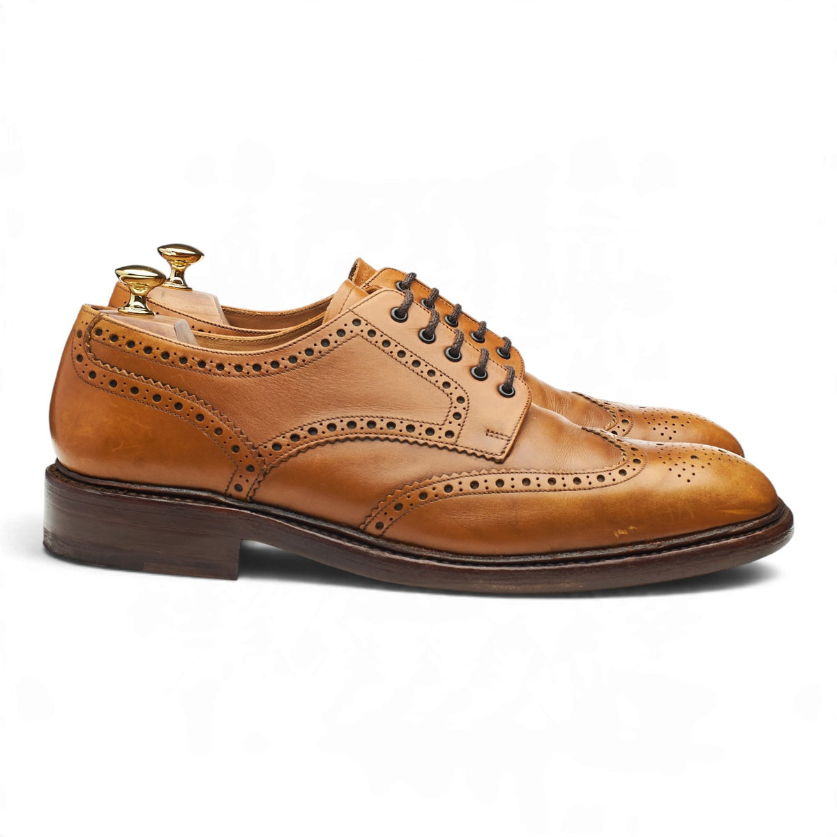 1880 'Chester' Tan Brown Leather Derby Brogues UK 11 F