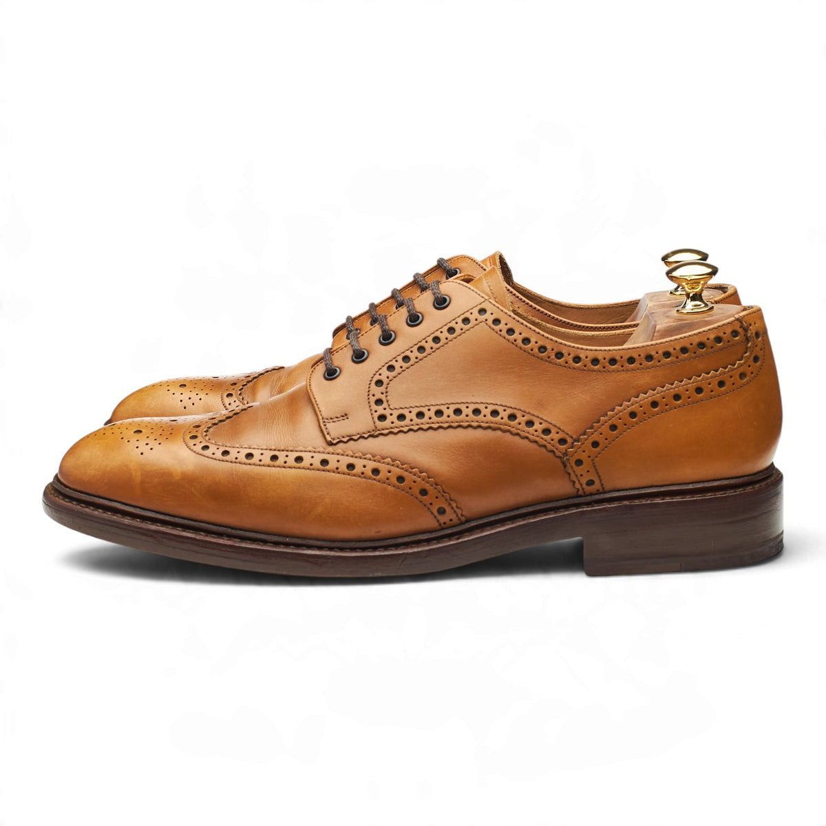 1880 'Chester' Tan Brown Leather Derby Brogues UK 11 F