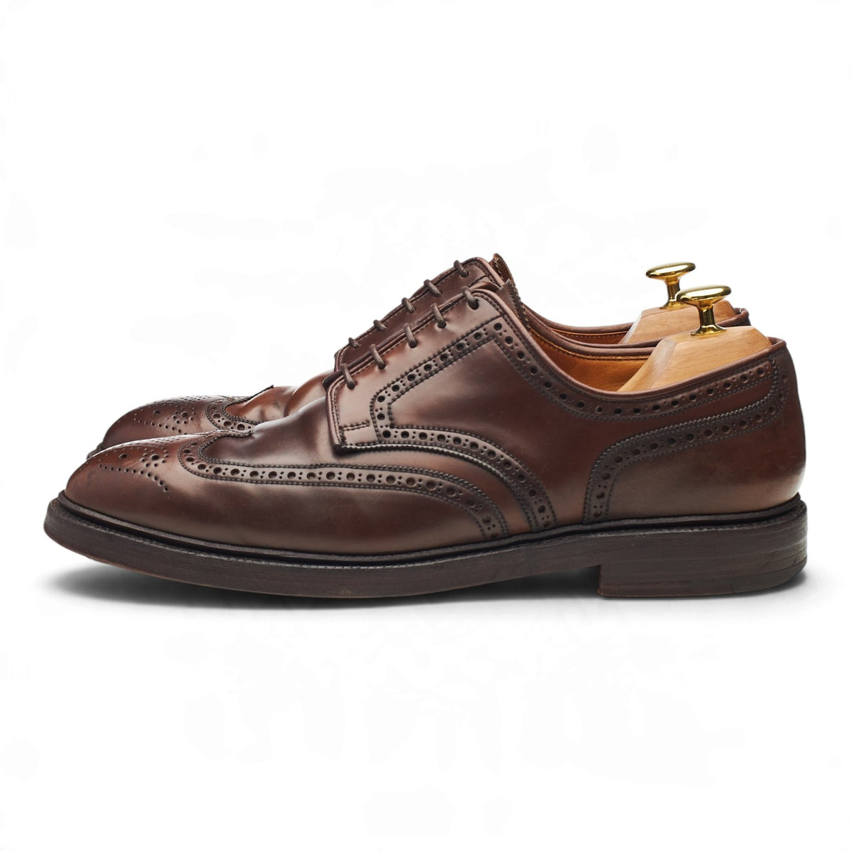 Ralph Lauren Marlow Brown Cordovan Leather Derby Brogues UK 8.5 US 9.5 D