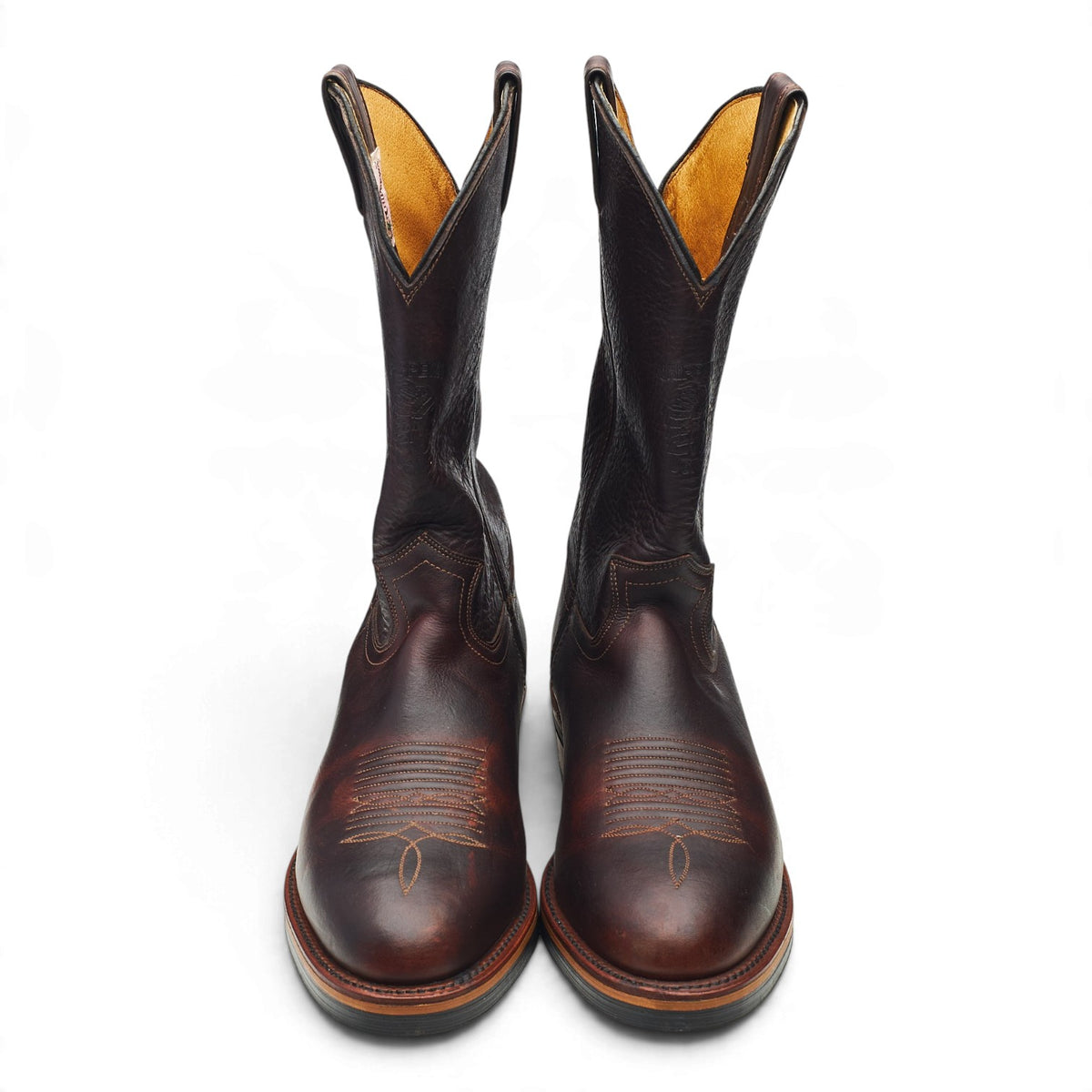 Dark Brown Leather Western Boots UK 9 US 10 D