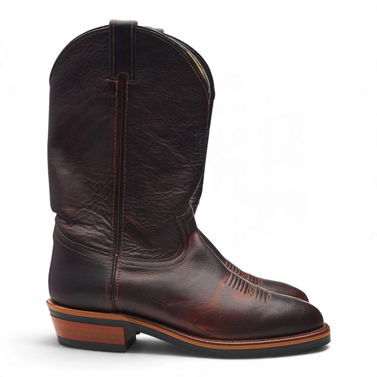 Dark Brown Leather Western Boots UK 9 US 10 D