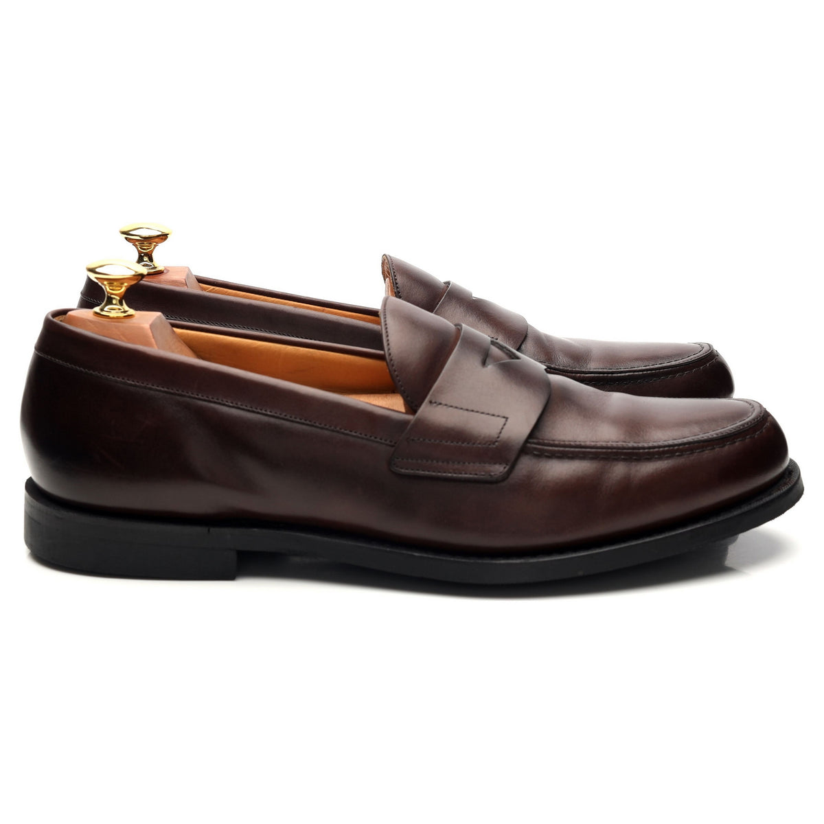 &#39;Elveden&#39; Dark Brown Leather Loafers UK 9.5 F