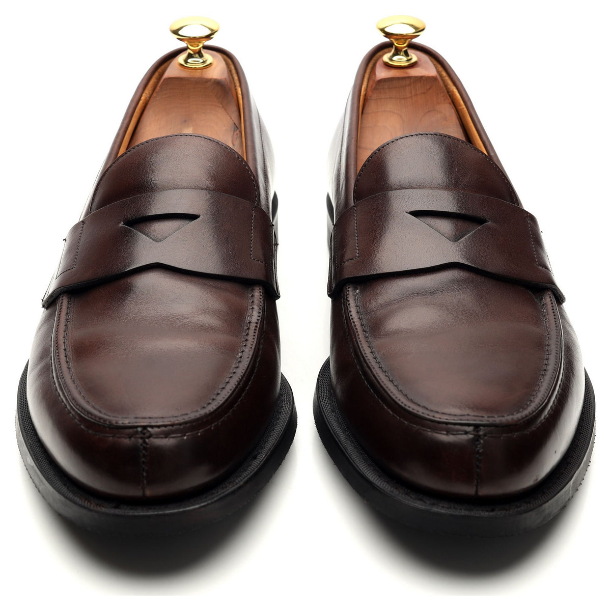 &#39;Elveden&#39; Dark Brown Leather Loafers UK 9.5 F