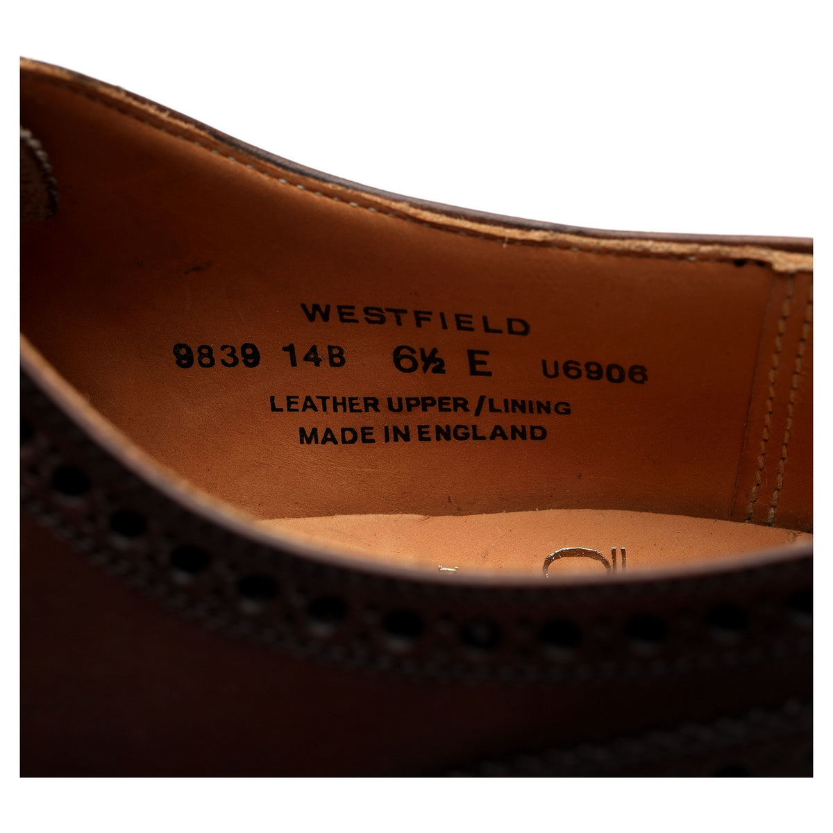 &#39;Westfield&#39; Dark Brown Leather Oxford Brogue UK 6.5 E