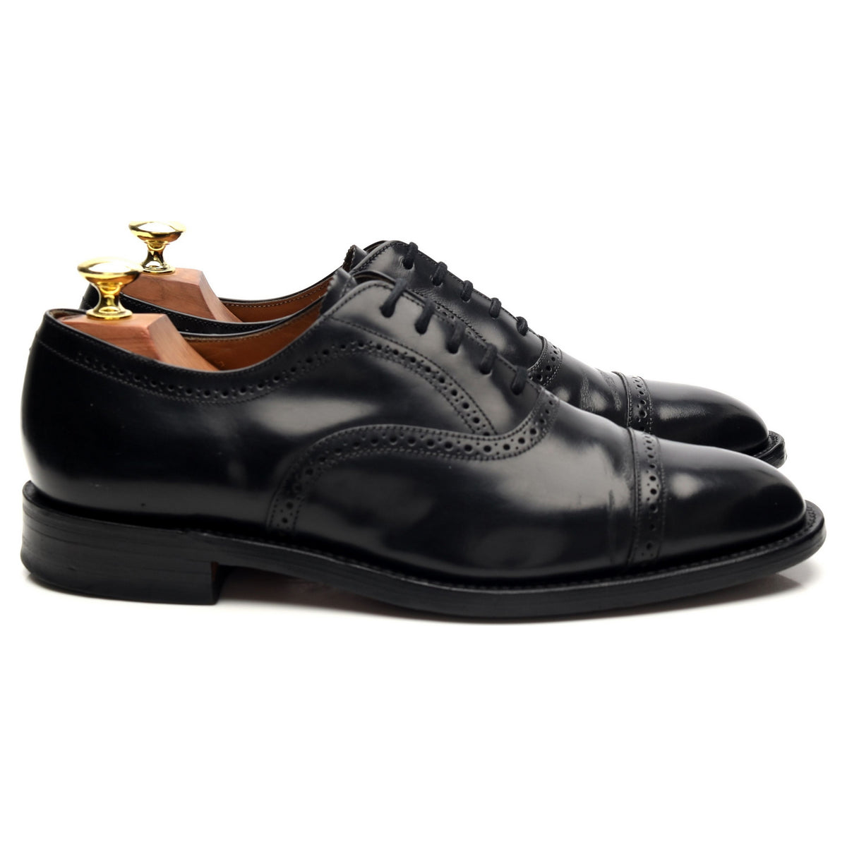 &#39;206&#39; Black Leather Oxford Brogue UK 7.5 F