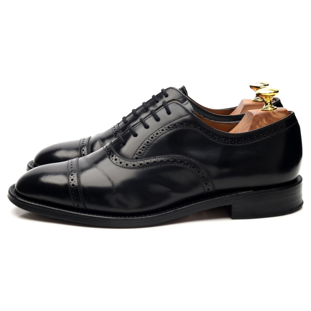 &#39;206&#39; Black Leather Oxford Brogue UK 7.5 F