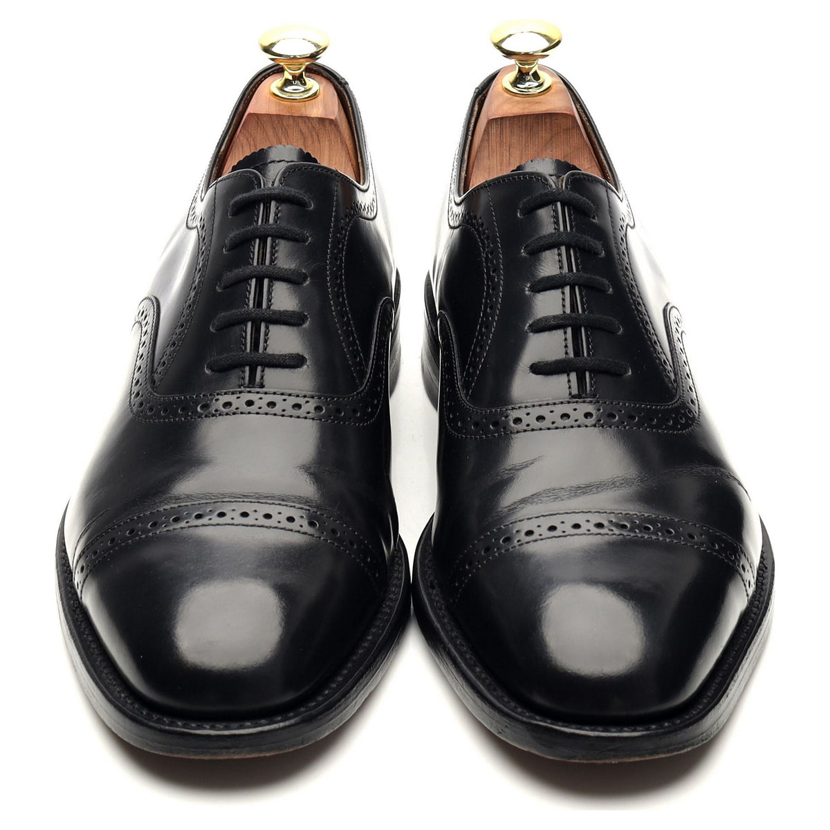 &#39;206&#39; Black Leather Oxford Brogue UK 7.5 F