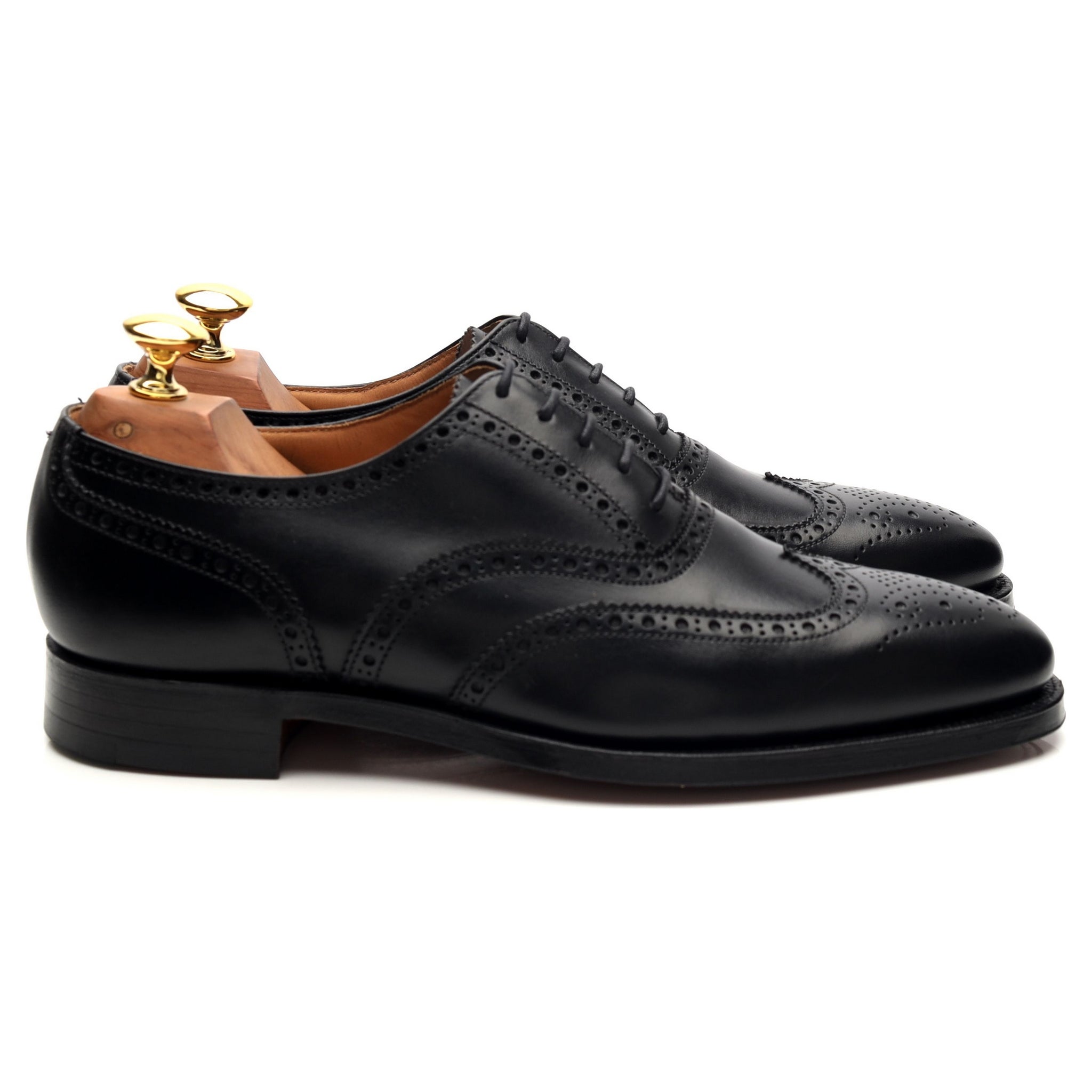 'Finsbury' Black Leather Oxford Brogues UK 6 E - Abbot's Shoes