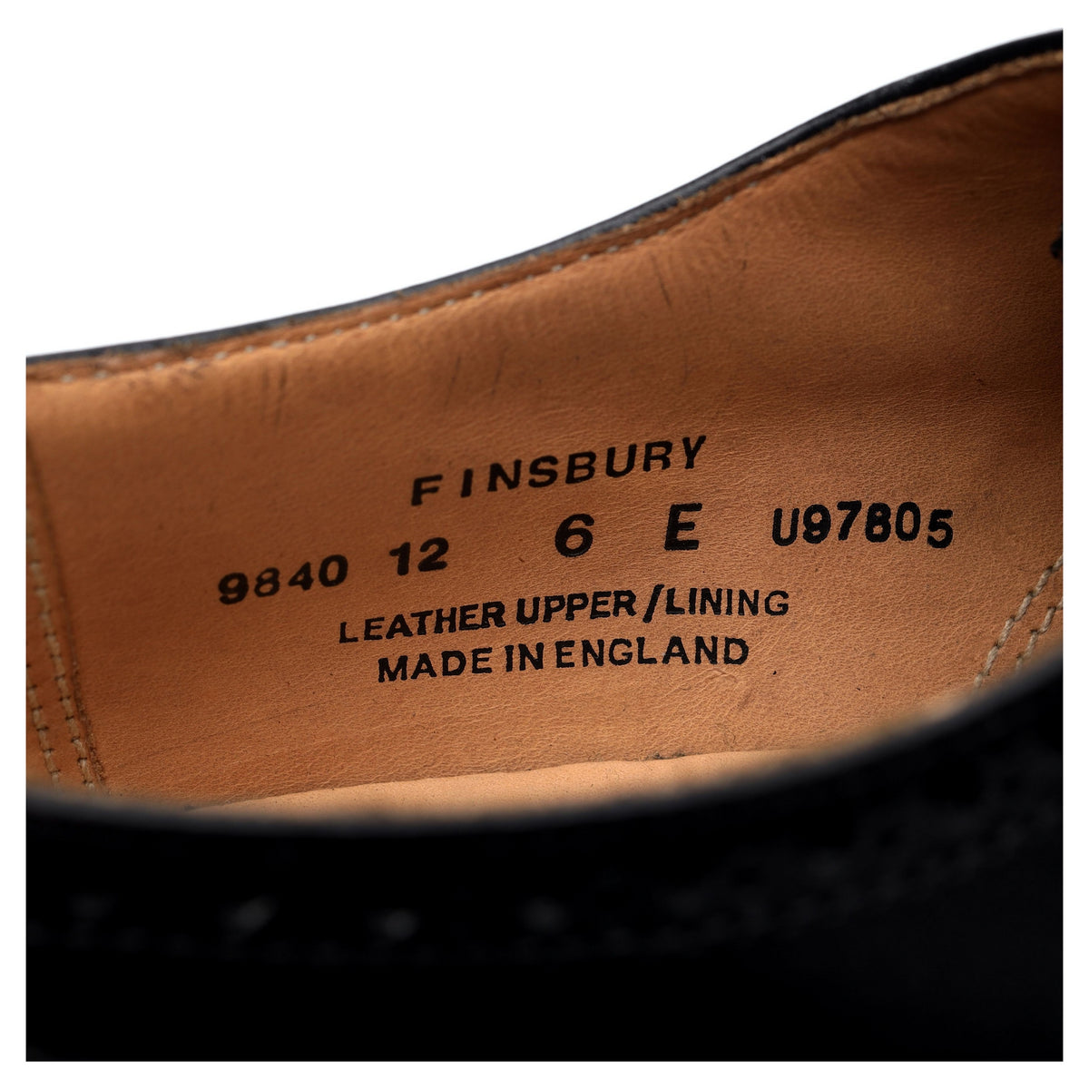 &#39;Finsbury&#39; Black Leather Oxford Brogues UK 6 E