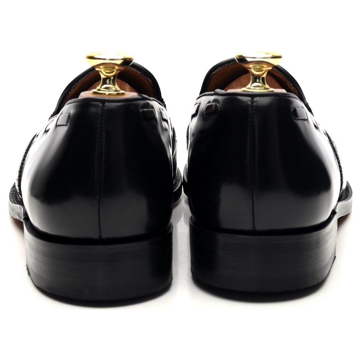 &#39;Clive&#39; Black Leather Tassel Loafers UK 7 F