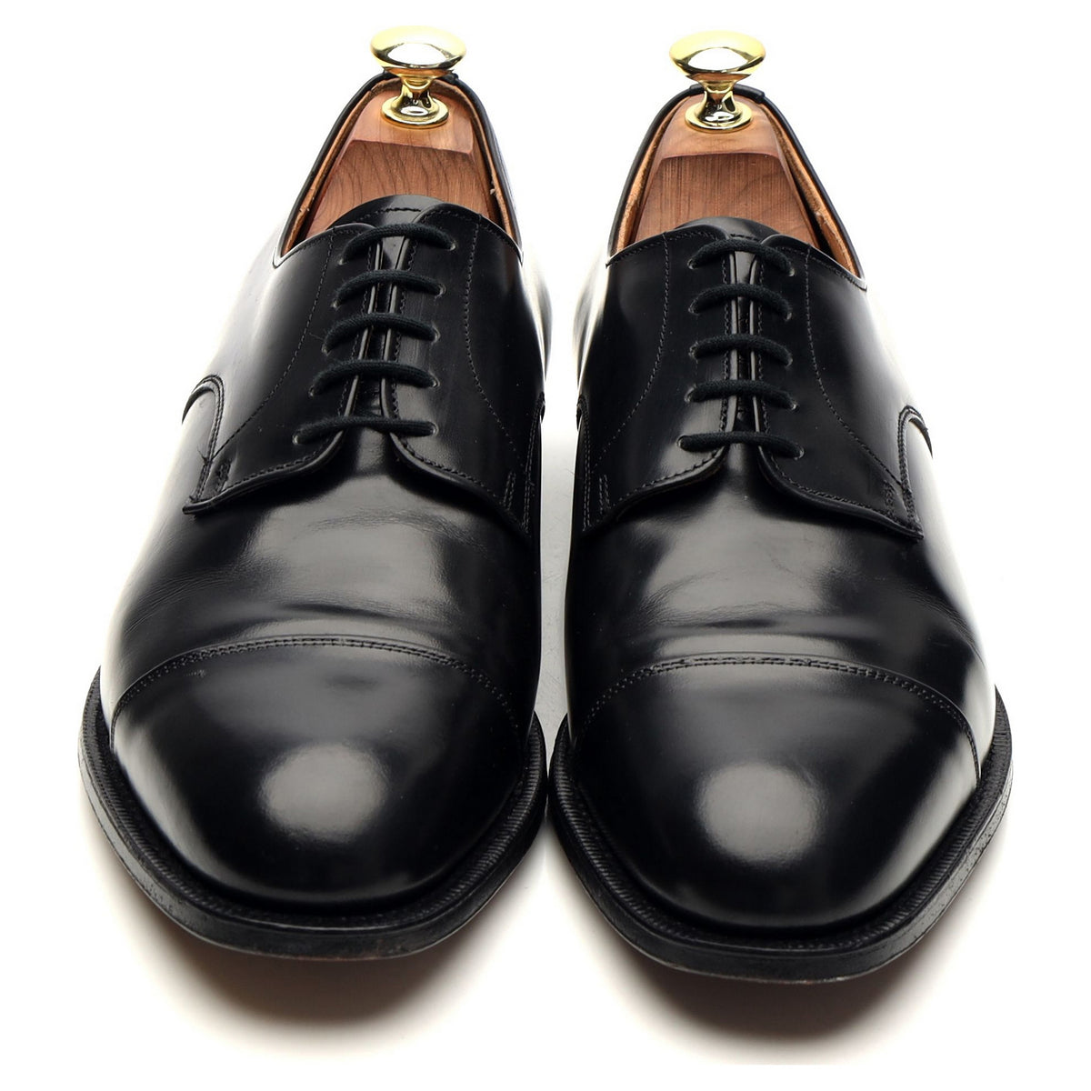 &#39;Burford&#39; Black Leather Cap Toe Derby UK 7.5 F