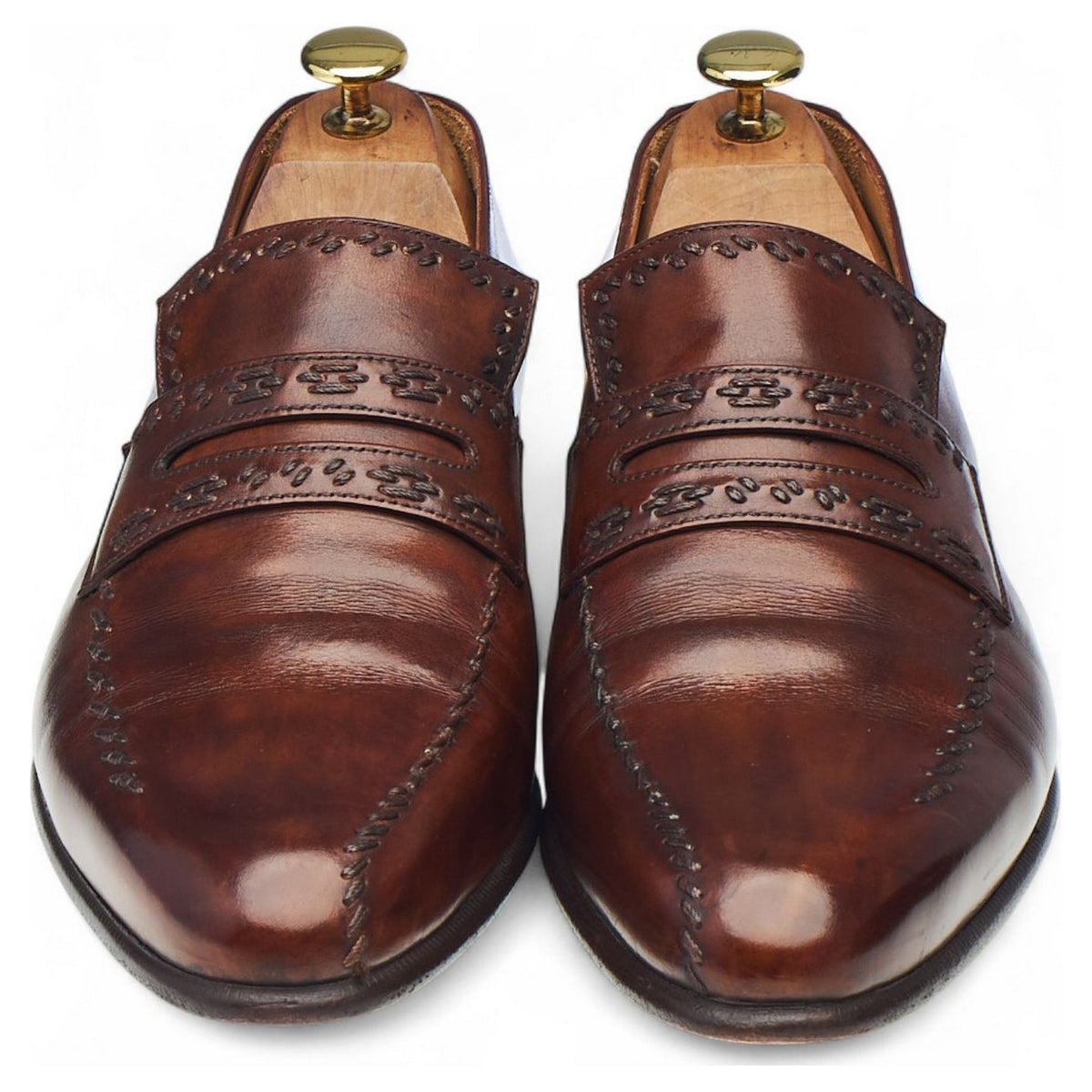 'Andy' Brown Leather Loafers UK 8.5