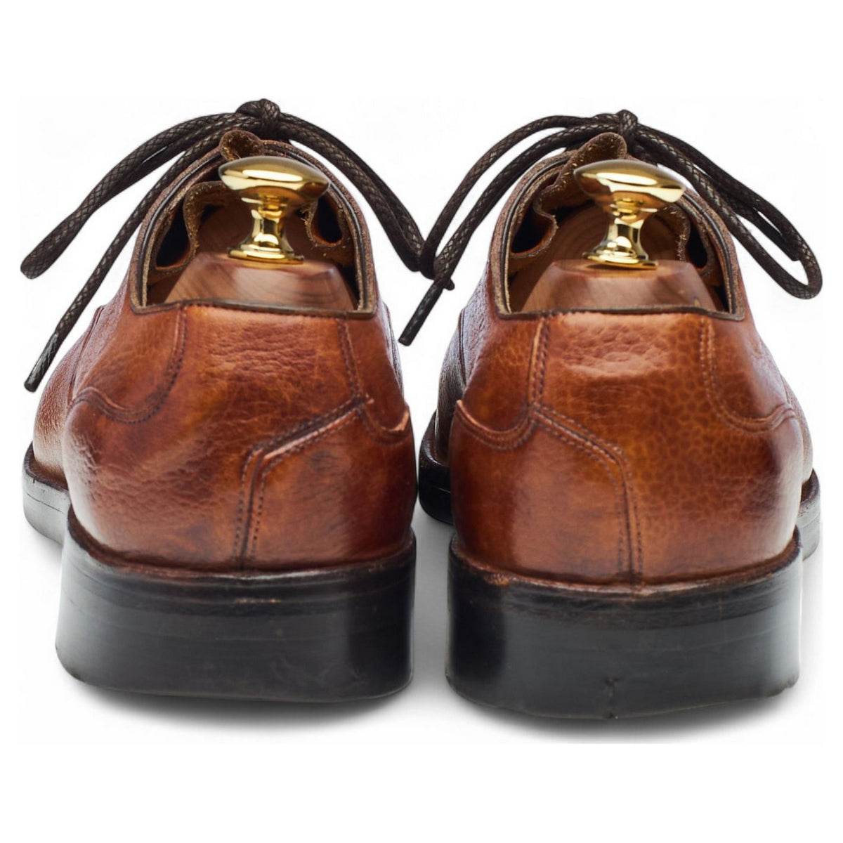 Tan Brown Grain Leather Veldtschoen Derby UK 6.5 E