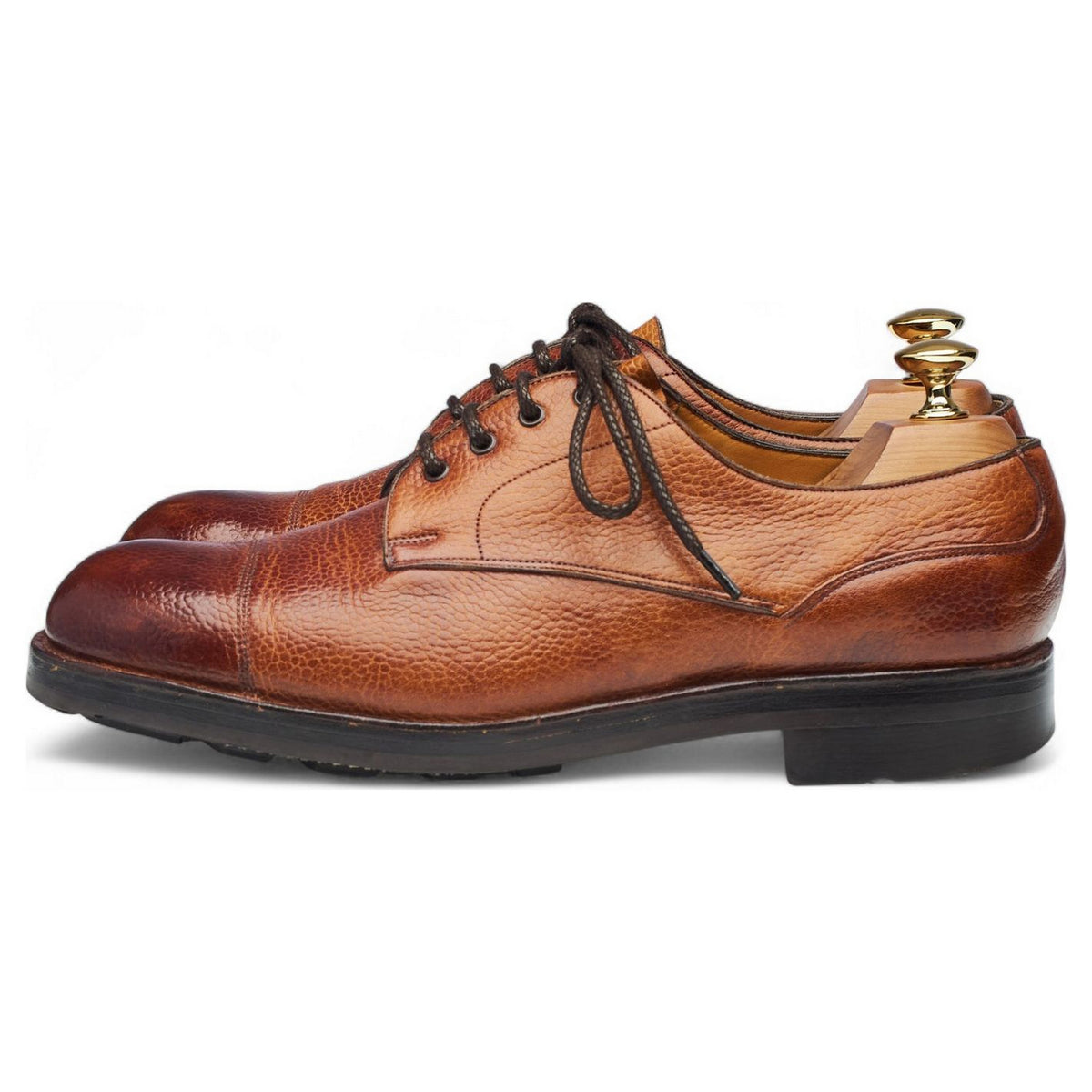 Tan Brown Grain Leather Veldtschoen Derby UK 6.5 E