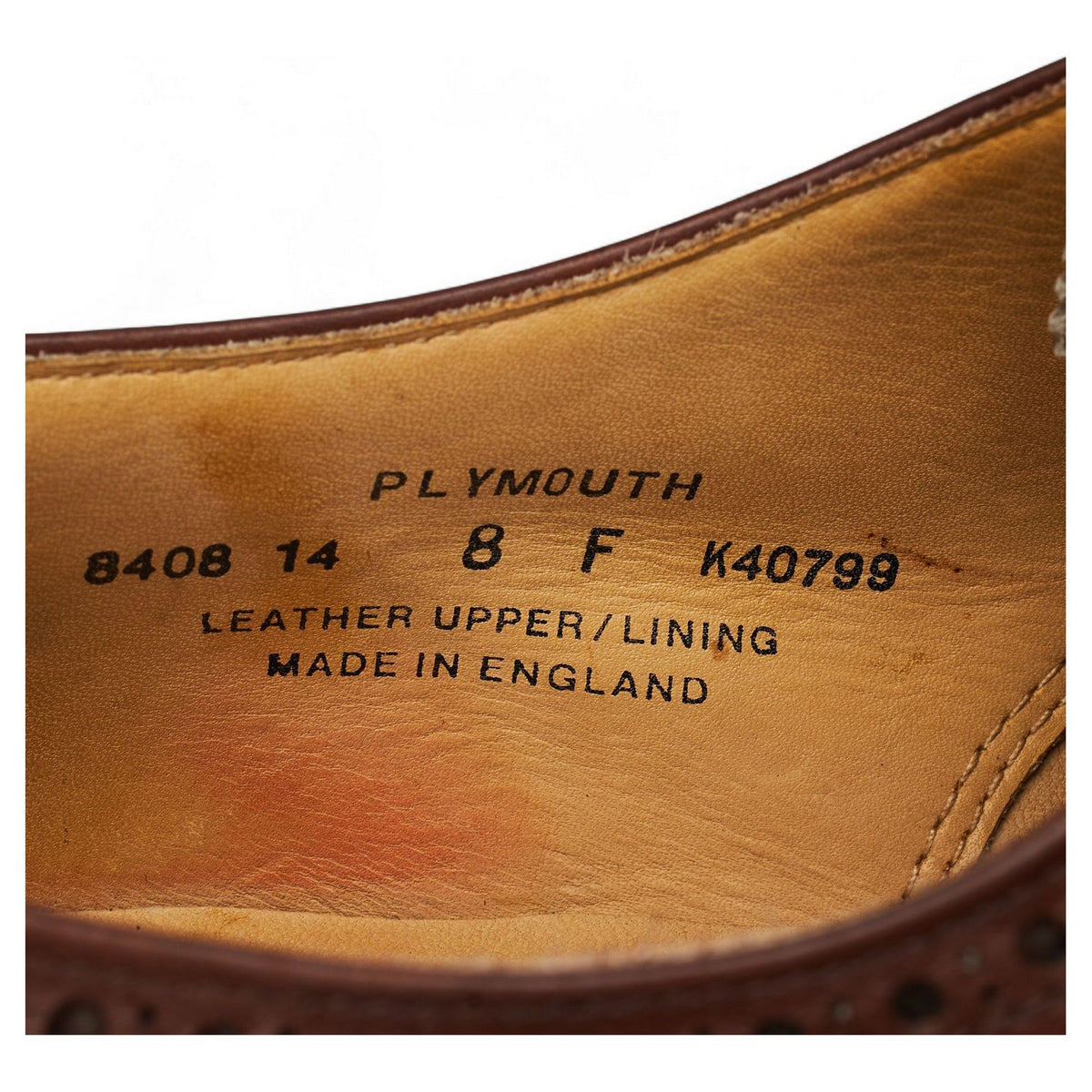 'Plymouth' Brown Leather Oxford Brogues UK 8 F