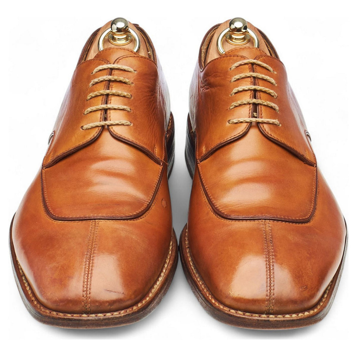 Wayne Edwards Tan Brown Leather Split Toe Derby UK 10 US 10.5