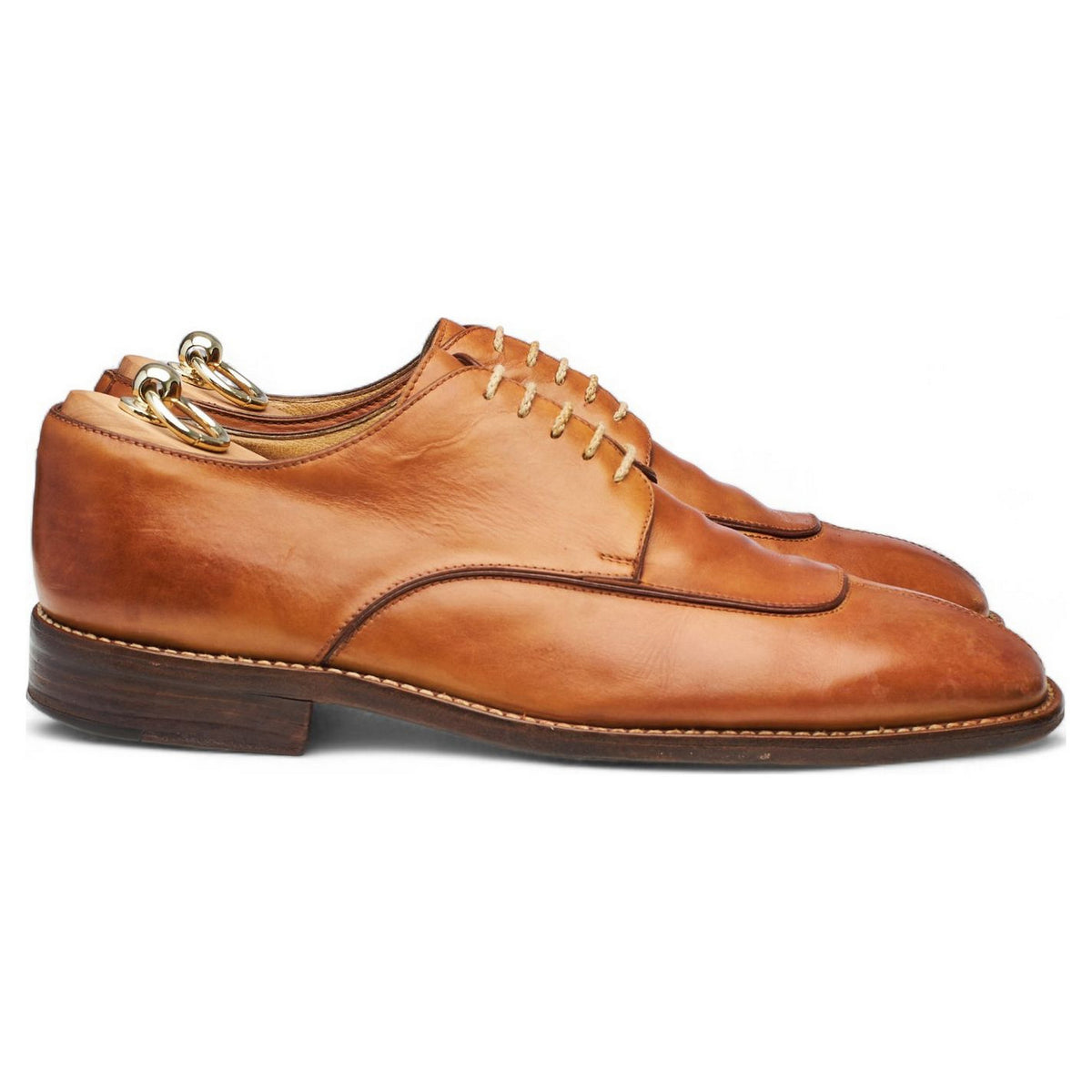 Wayne Edwards Tan Brown Leather Split Toe Derby UK 10 US 10.5