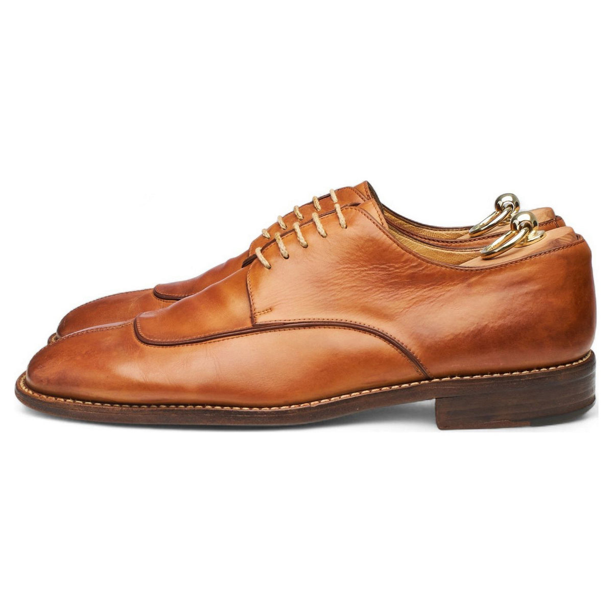 Wayne Edwards Tan Brown Leather Split Toe Derby UK 10 US 10.5