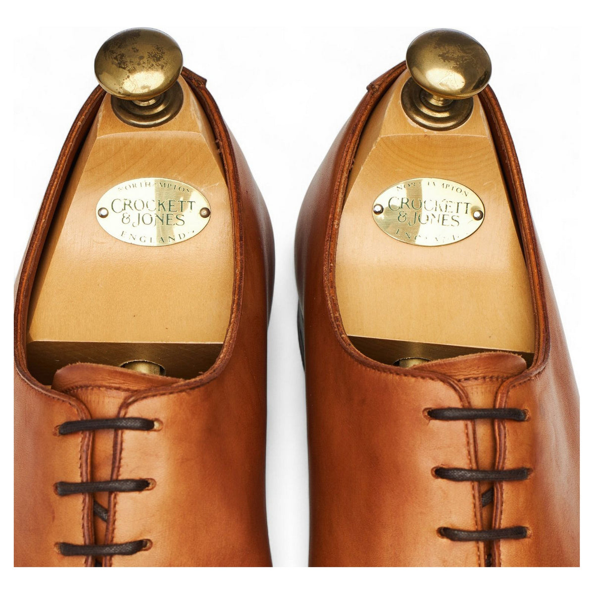 'Hanover' Tan Brown Leather Wholecut Oxford UK 9.5 E