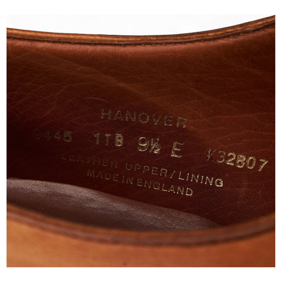 'Hanover' Tan Brown Leather Wholecut Oxford UK 9.5 E