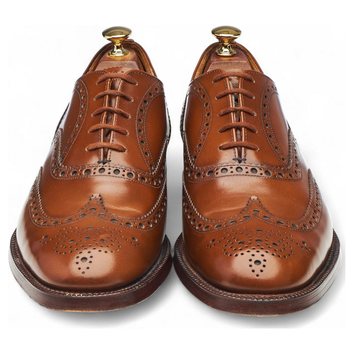 'Burwood' Tan Brown Leather Oxford Brogues UK 9.5 F