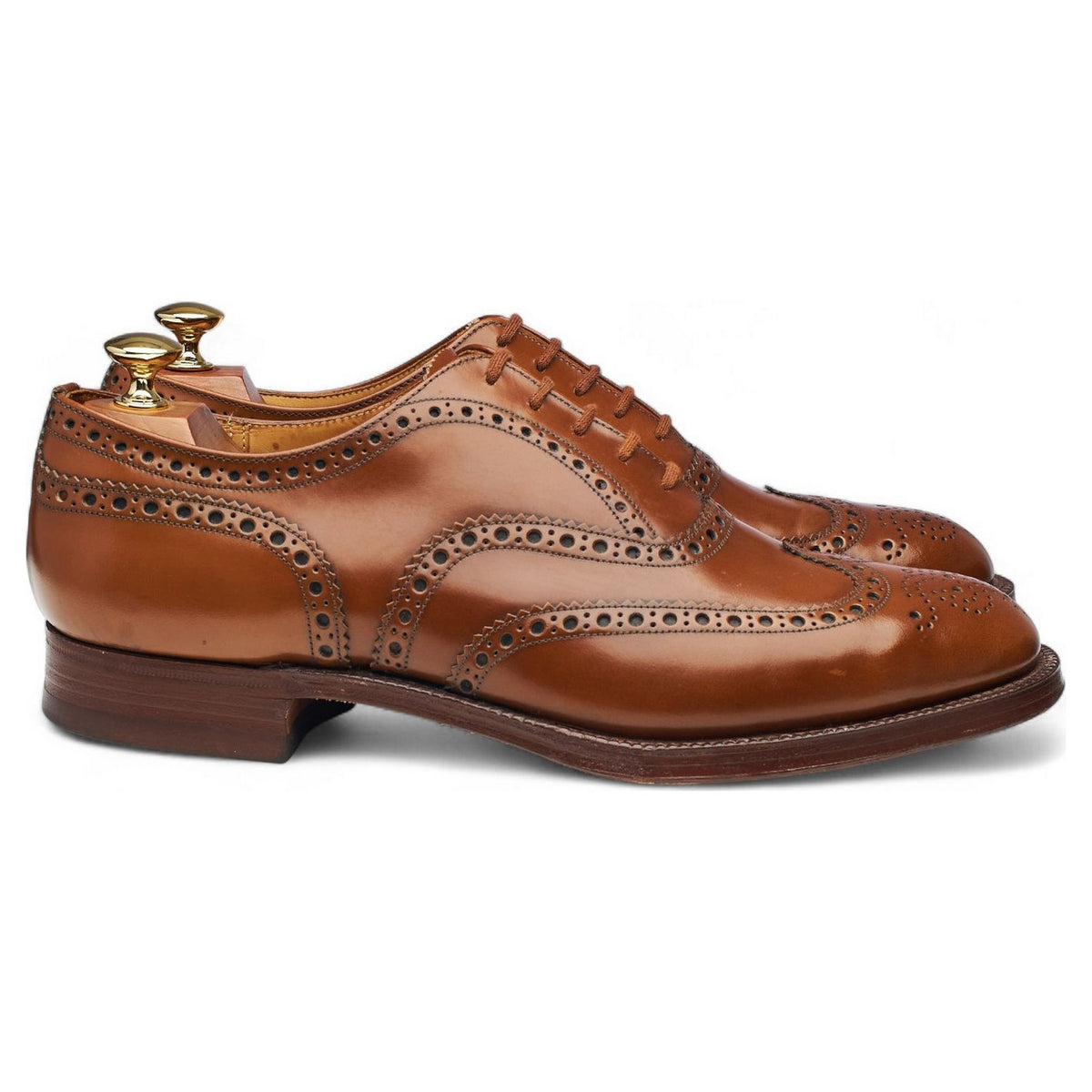 'Burwood' Tan Brown Leather Oxford Brogues UK 9.5 F