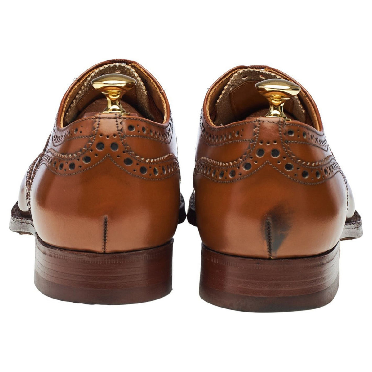 'Burwood' Tan Brown Leather Oxford Brogues UK 9.5 F