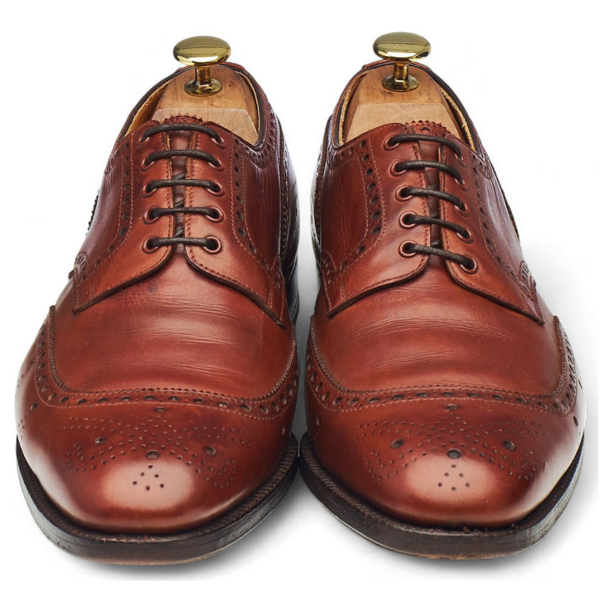 Foster & Son Brown Leather Derby Brogues UK 8 D