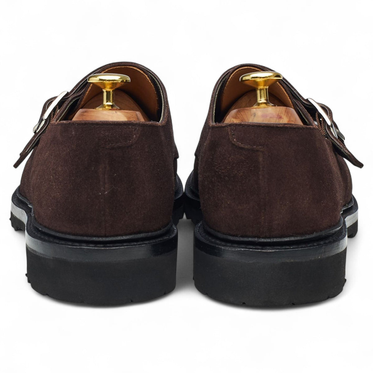 Thom Sweeney 'Luke' Brown Suede Double Monk Strap UK 8.5 E