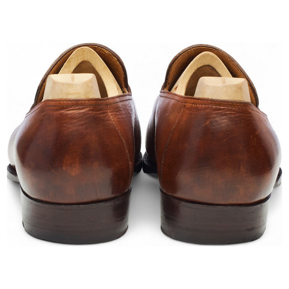 '111' Tan Brown Russian Grain Leather Loafers UK 9.5 E