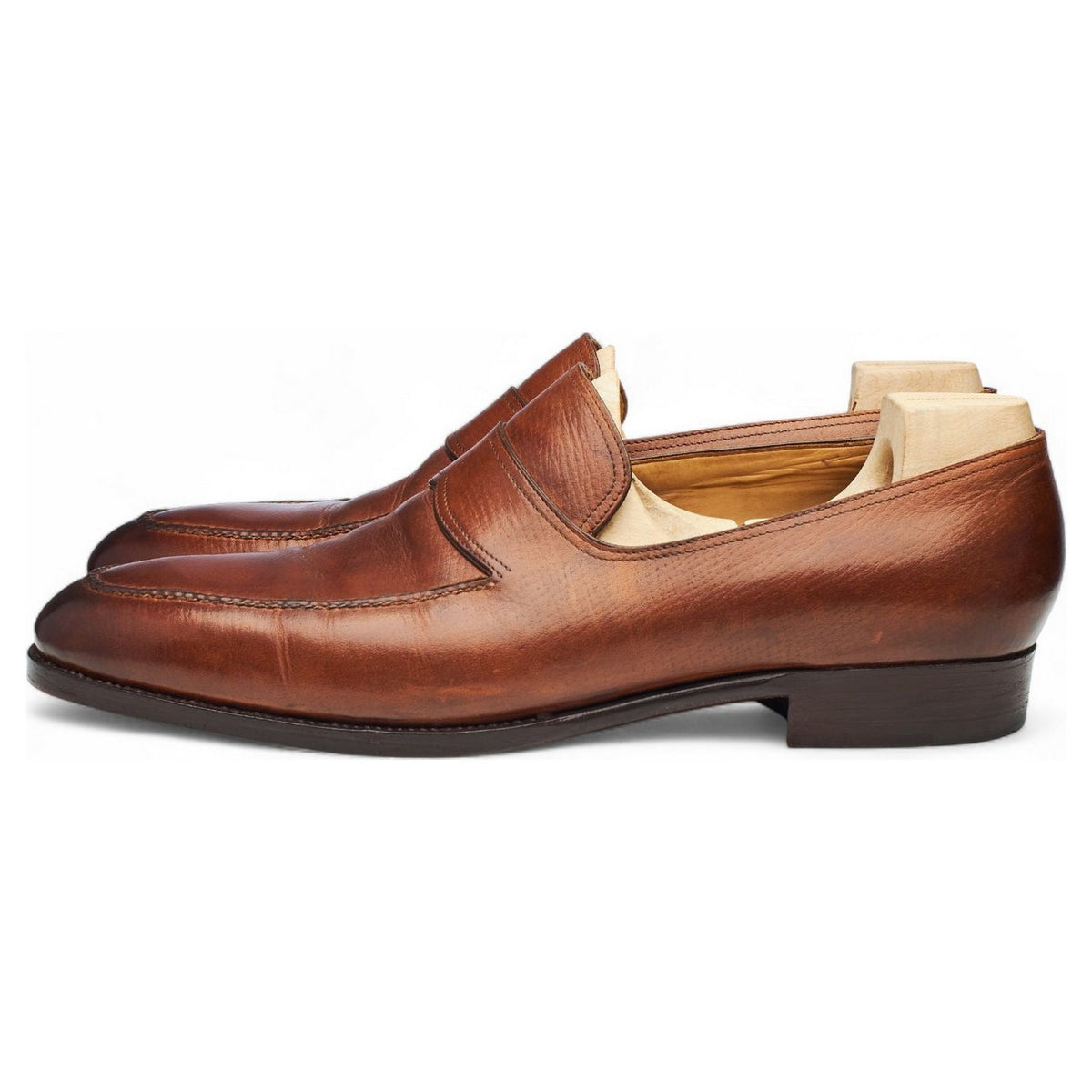 '111' Tan Brown Russian Grain Leather Loafers UK 9.5 E
