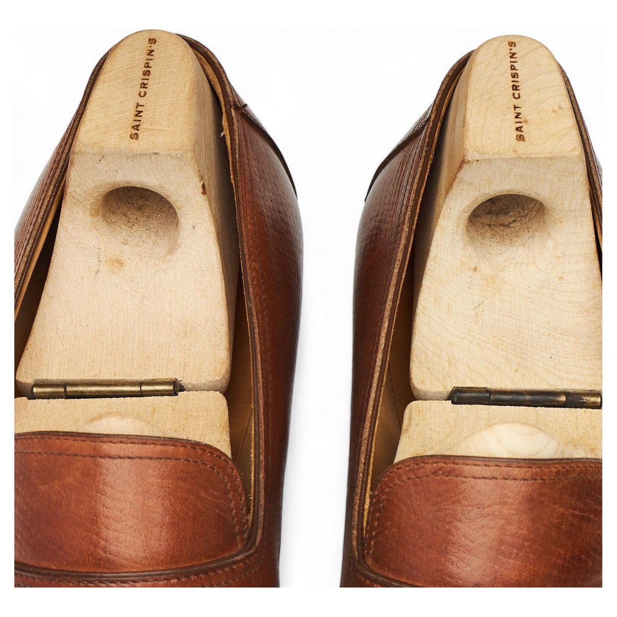 '111' Tan Brown Russian Grain Leather Loafers UK 9.5 E