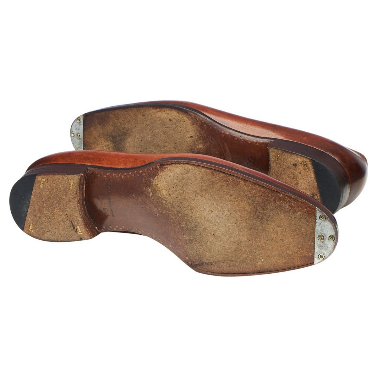 '111' Tan Brown Russian Grain Leather Loafers UK 9.5 E