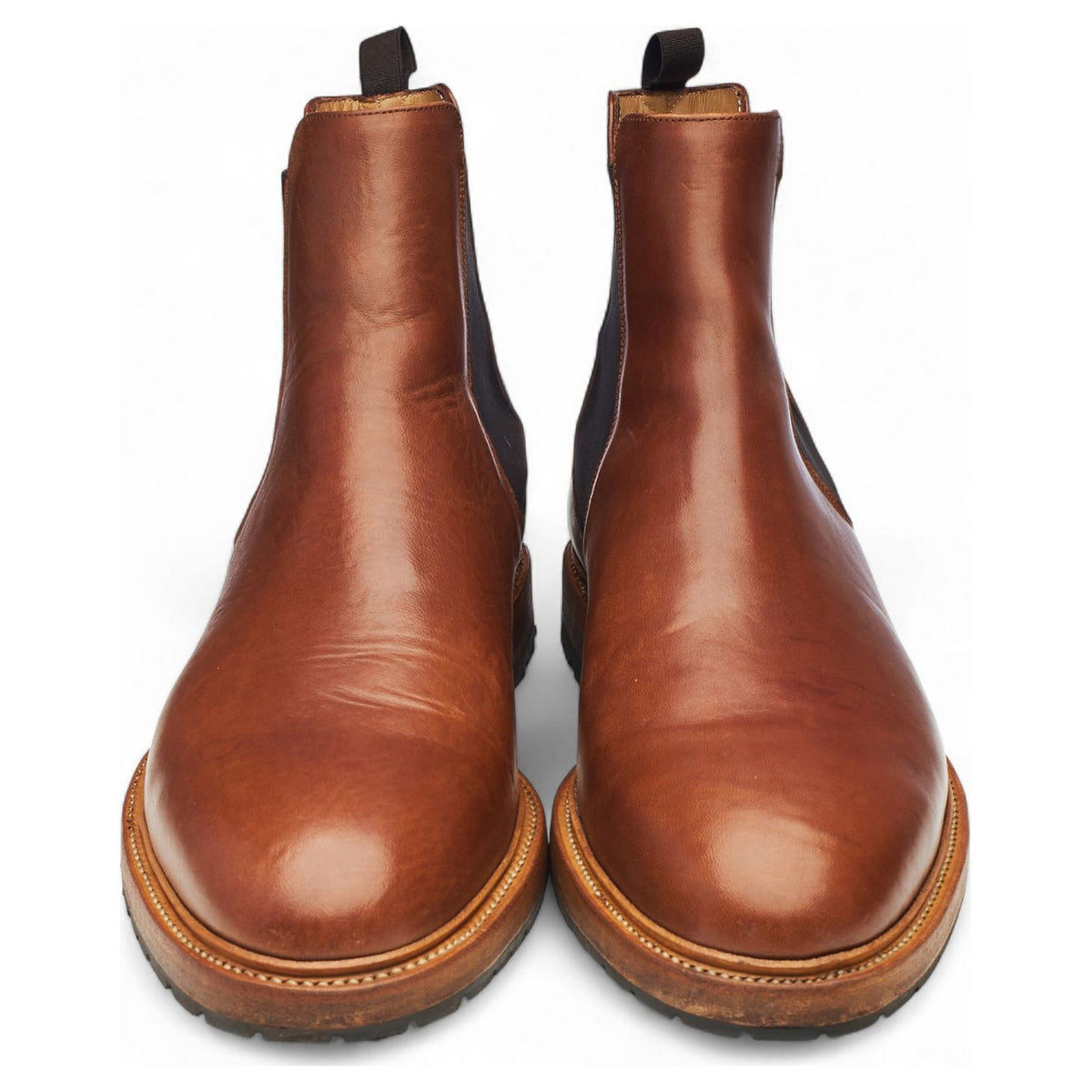 Stitchdown Brown Horsebutt Leather Chelsea Boots UK 11 US 12