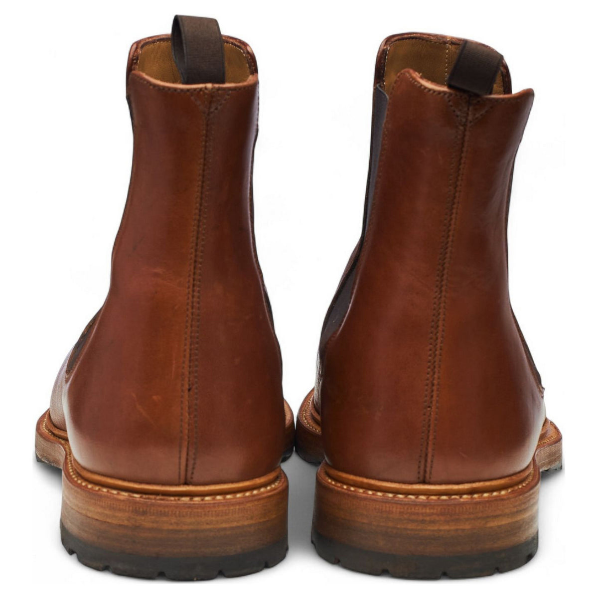 Stitchdown Brown Horsebutt Leather Chelsea Boots UK 11 US 12