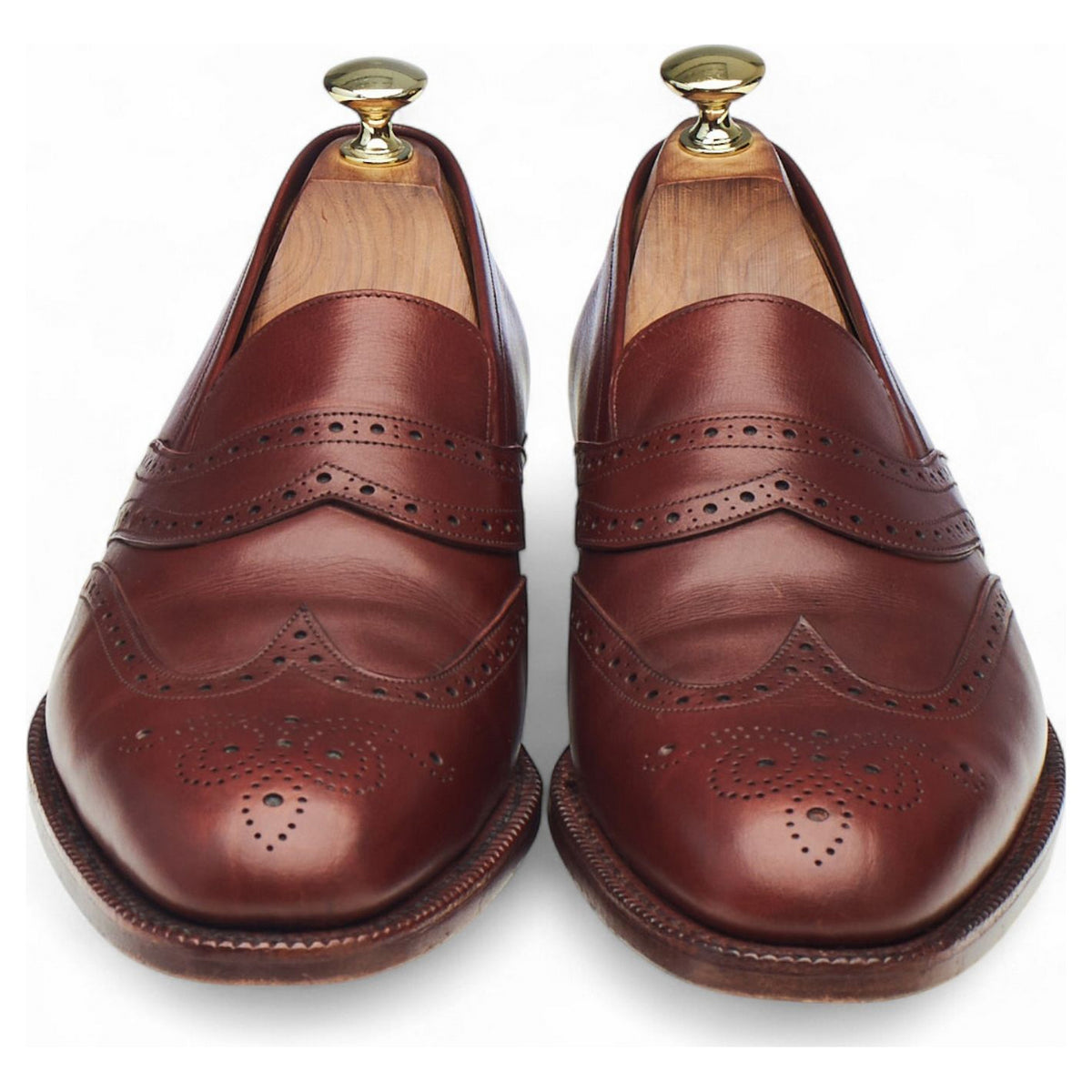Masterclass Brown Leather Brogue Loafers UK 7.5 F
