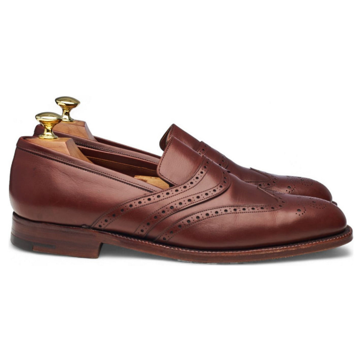 Masterclass Brown Leather Brogue Loafers UK 7.5 F