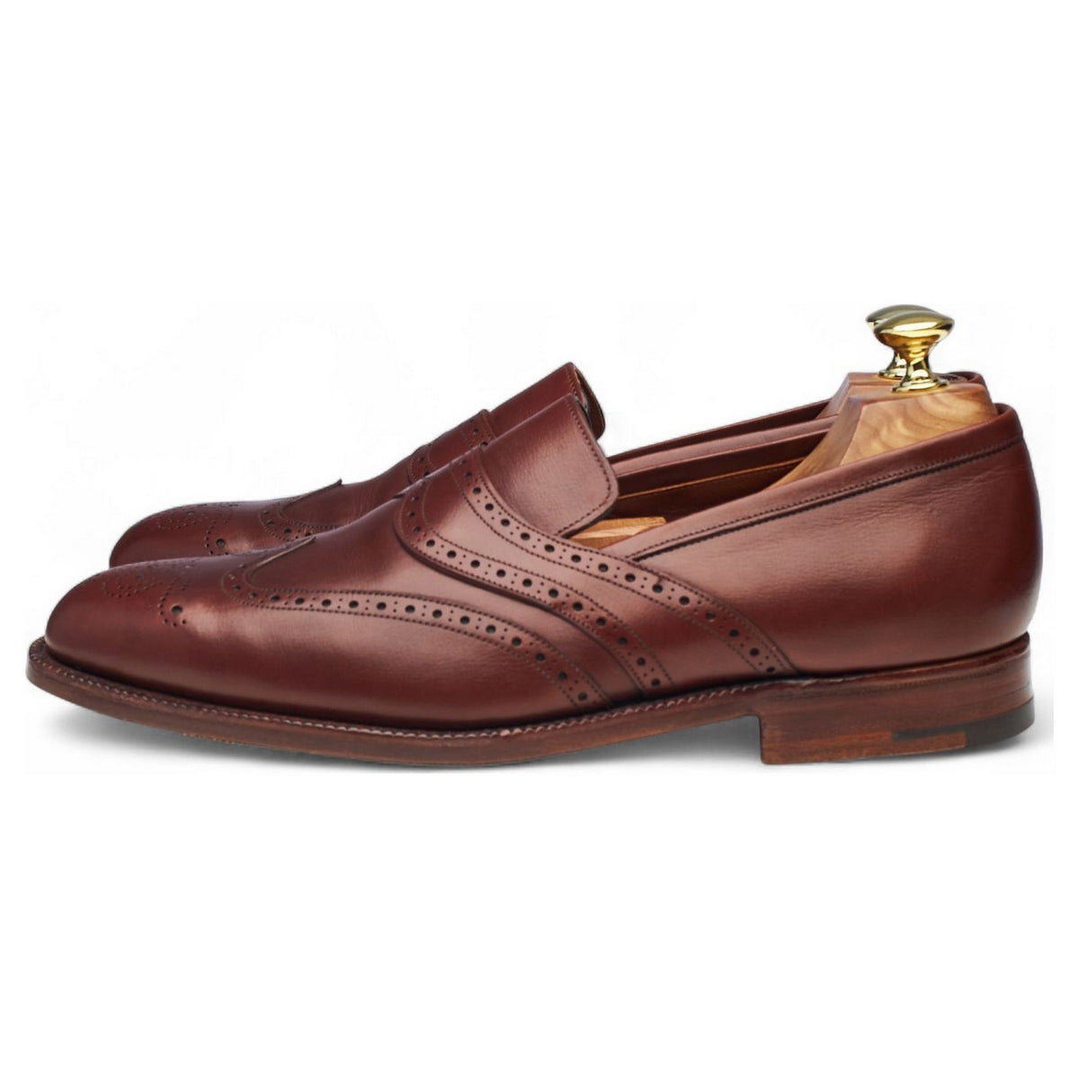 Masterclass Brown Leather Brogue Loafers UK 7.5 F