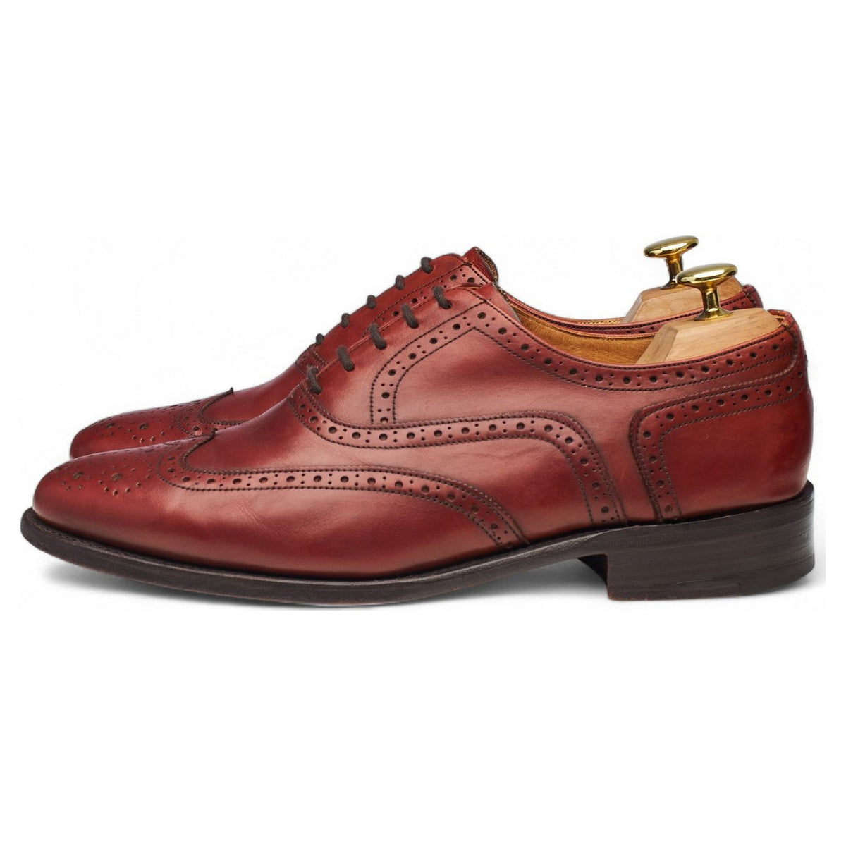 Tan Brown Leather Oxford Brogues UK 8 G