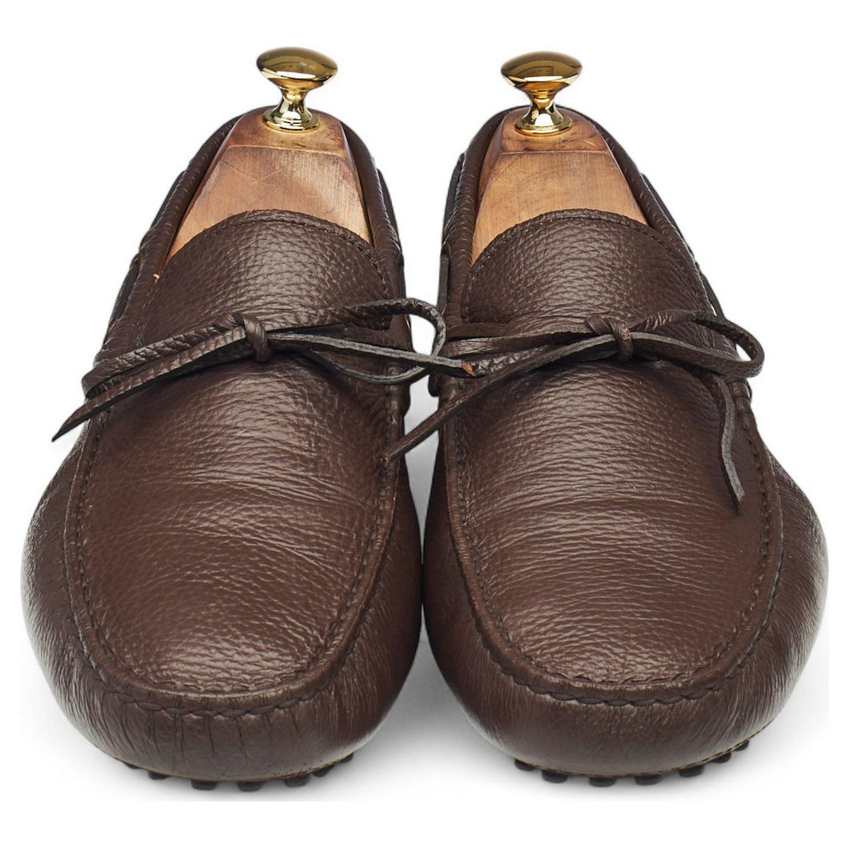 Brown Grain Leather Driving Loafers UK 10 EU 44