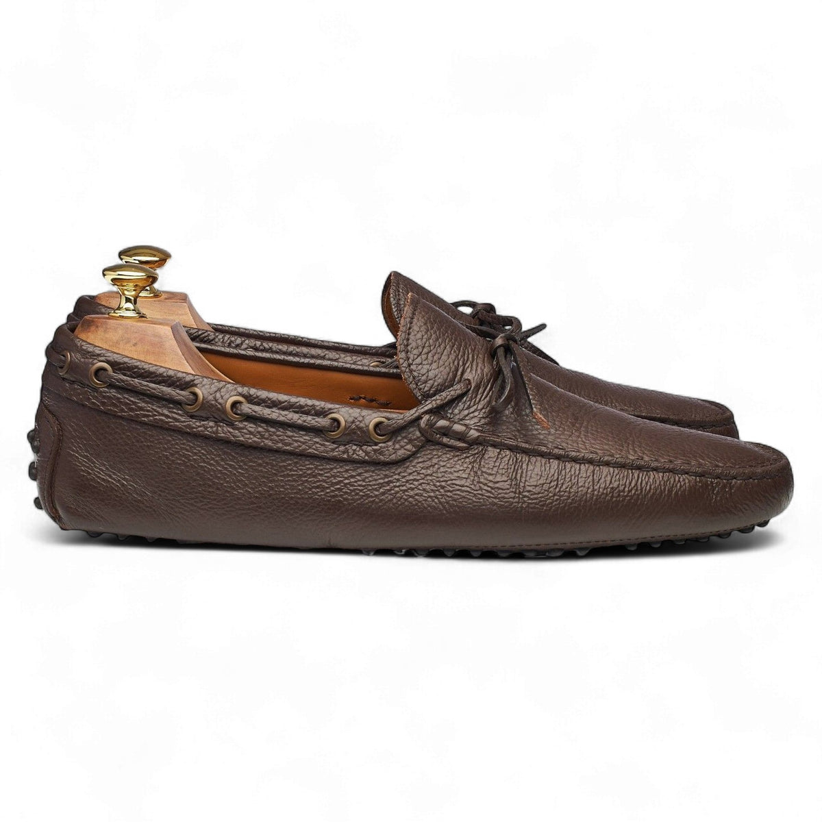 Brown Grain Leather Driving Loafers UK 10 EU 44