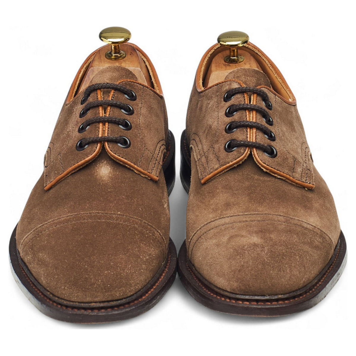 'George' Light Brown Suede Cap Toe Derby UK 8