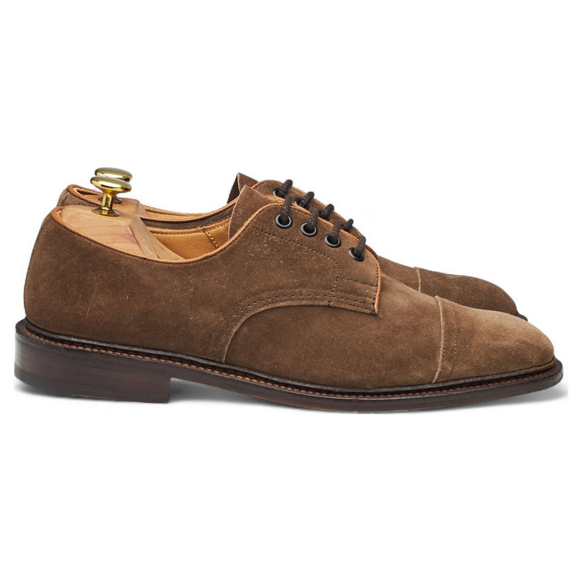 'George' Light Brown Suede Cap Toe Derby UK 8