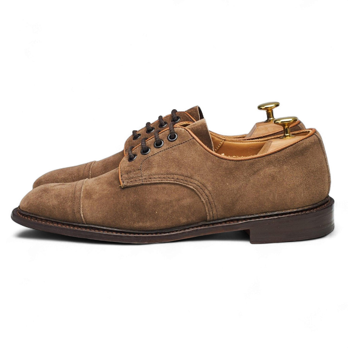 'George' Light Brown Suede Cap Toe Derby UK 8