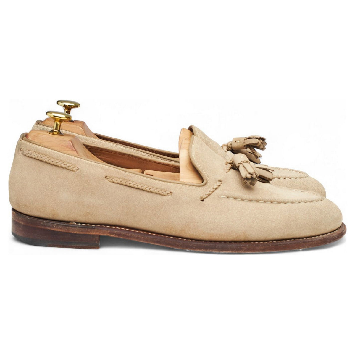 'Scottie' Beige Suede Tassel Loafers UK 8 E