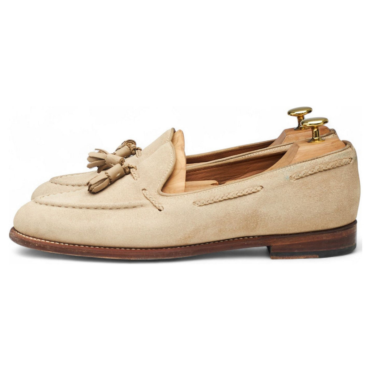 'Scottie' Beige Suede Tassel Loafers UK 8 E